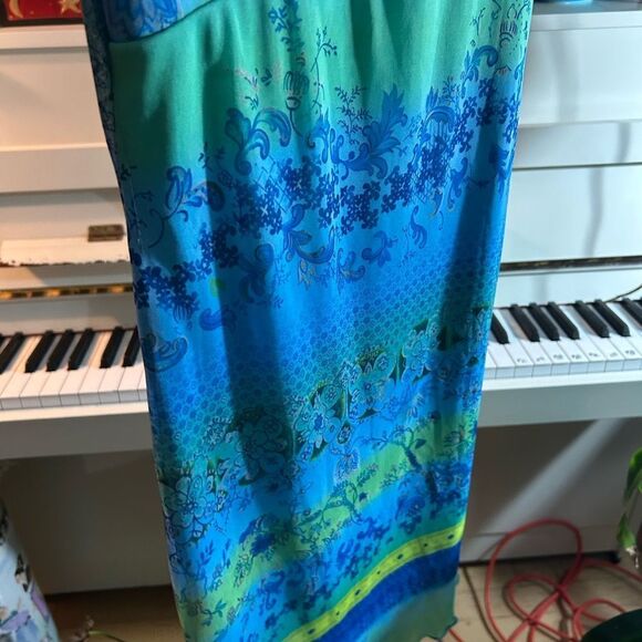 My Michelle Y2K Vibrant Blue and Green Midi Dress M - Picture 13 of 14